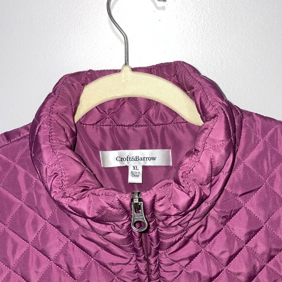 Croft & Barrow Women's Quilted Puffer Vest XL  Polyester Zip-Up - Picture 3 of 6